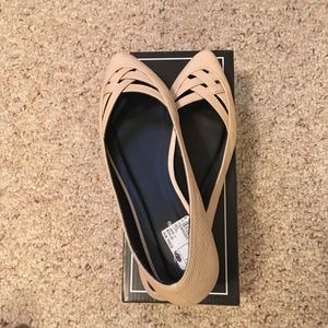 NUDE Pointed TOE FLAT QUPID SHOES STYLE SWIRL,